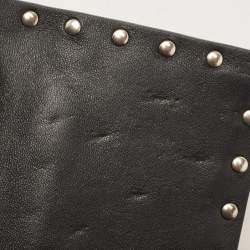 Pre Owned Valentino Metallic Rose Quilted Leather Rockstud Spike Chain Clutch 