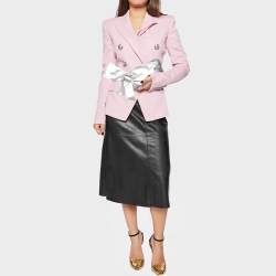 Pre Owned Valentino Silver Leather Bow Slim Clutch