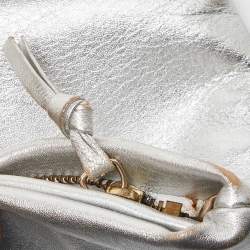Pre Owned Valentino Silver Leather Bow Slim Clutch