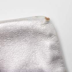 Pre Owned Valentino Silver Leather Bow Slim Clutch