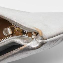 Pre Owned Valentino Silver Leather Bow Slim Clutch