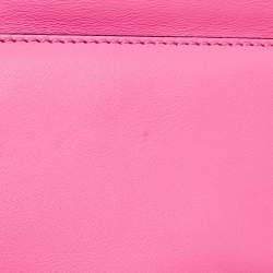 Pre Owned Valentino Pink Leather Medium Glam Lock Chain Shoulder Bag