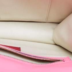 Pre Owned Valentino Pink Leather Medium Glam Lock Chain Shoulder Bag