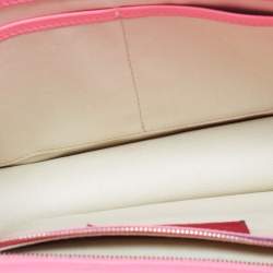 Pre Owned Valentino Pink Leather Medium Glam Lock Chain Shoulder Bag