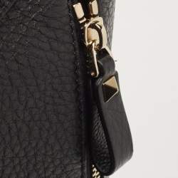 Pre Owned Valentino Black Leather Rockstud Belt Bag