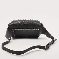 Pre Owned Valentino Black Leather Rockstud Belt Bag