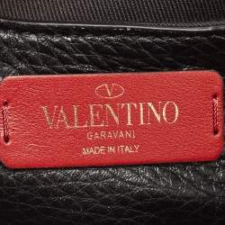 Pre Owned Valentino Black Leather Rockstud Belt Bag