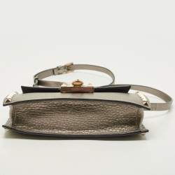 Pre Owned Valentino Metallic Leather Small Rockstud Crossbody Bag