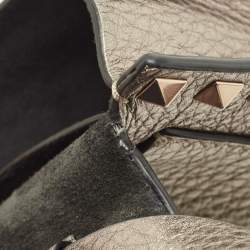Pre Owned Valentino Metallic Leather Small Rockstud Crossbody Bag