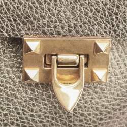 Pre Owned Valentino Metallic Leather Small Rockstud Crossbody Bag