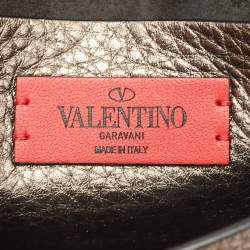 Pre Owned Valentino Metallic Leather Small Rockstud Crossbody Bag
