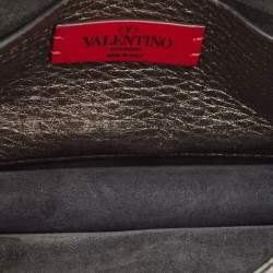 Pre Owned Valentino Metallic Leather Small Rockstud Crossbody Bag