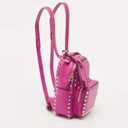 Valentino Pink Leather Mini Rockstud Backpack