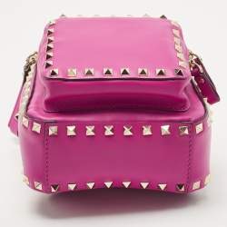 Valentino Pink Leather Mini Rockstud Backpack