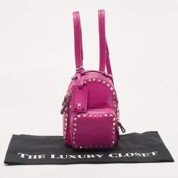 Valentino Pink Leather Mini Rockstud Backpack