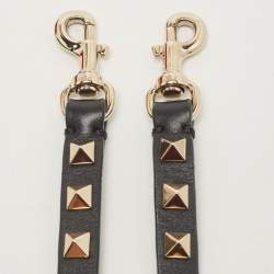 Valentino Black Leather Rockstud Trapeze Tote