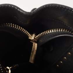 Valentino Black Leather Rockstud Trapeze Tote
