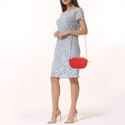 Pre Owned Valentino Red Leather Logo Go Crossbody Bag