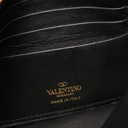 Valentino Gold Leather Rockstud Envelope Wristlet Clutch