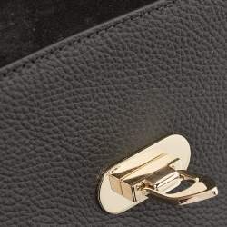 Pre Owned Valentino Black Leather Rockstud Flap Shoulder Bag