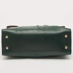 مملوكة مسبقًا Valentino Green/Dusty Pink Leather Aphrodite Bow Top Handle Bag