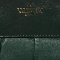 مملوكة مسبقًا Valentino Green/Dusty Pink Leather Aphrodite Bow Top Handle Bag