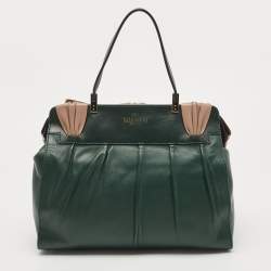 مملوكة مسبقًا Valentino Green/Dusty Pink Leather Aphrodite Bow Top Handle Bag