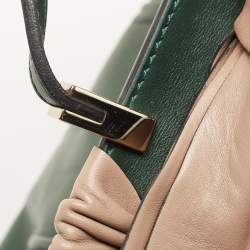 مملوكة مسبقًا Valentino Green/Dusty Pink Leather Aphrodite Bow Top Handle Bag