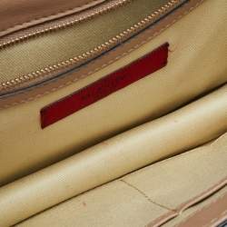Pre Owned Valentino Beige Leather Medium Rockstud Glam Lock Flap Bag