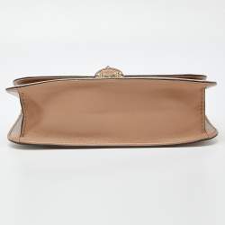 Pre Owned Valentino Beige Leather Medium Rockstud Glam Lock Flap Bag