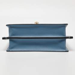 Pre Owned Valentino Garavani Blue Leather Rockstud Flat Shoulder Bag