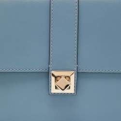 Pre Owned Valentino Garavani Blue Leather Rockstud Flat Shoulder Bag