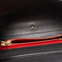 Pre Owned Valentino Black Leather VSling Top Handle Bag