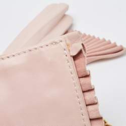 Pre Owned Valentino Pink Pleated Leather Bow Shoulder Bag