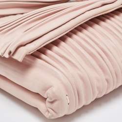 Pre Owned Valentino Pink Pleated Leather Bow Shoulder Bag