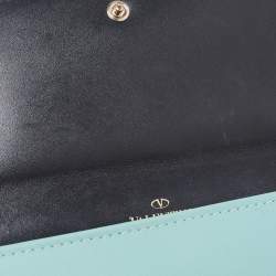 Pre Owned Valentino Green Leather Flap Continental Wallet