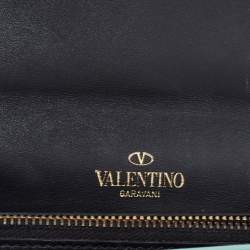 Pre Owned Valentino Green Leather Flap Continental Wallet