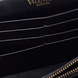 Pre Owned Valentino Green Leather Flap Continental Wallet