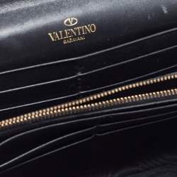 Pre Owned Valentino Green Leather Flap Continental Wallet