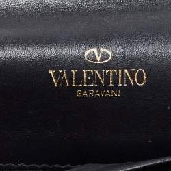 Pre Owned Valentino Green Leather Flap Continental Wallet