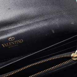 Pre Owned Valentino Green Leather Flap Continental Wallet