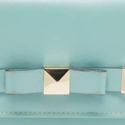 Pre Owned Valentino Green Leather Flap Continental Wallet