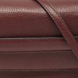 Pre Owned Valentino Burgundy Leather Flap Top Handle Bag