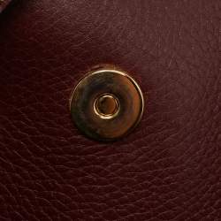 Pre Owned Valentino Burgundy Leather Flap Top Handle Bag