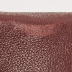 Pre Owned Valentino Burgundy Leather Flap Top Handle Bag