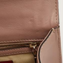 Valentino Beige Leather Small Rockstud Glam Lock Flap Bag