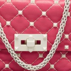 Valentino Pink Quilted Leather Small Rockstud Spike Chain Bag