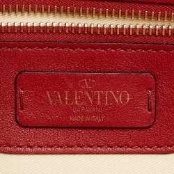 Pre Owned Valentino Red Leather Rockstud Flap Shoulder Bag