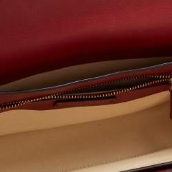 Pre Owned Valentino Red Leather Rockstud Flap Shoulder Bag