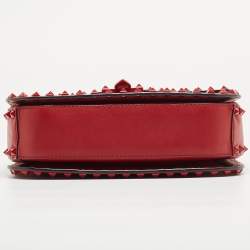 Pre Owned Valentino Red Leather Rockstud Flap Shoulder Bag